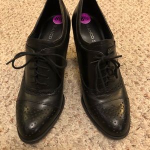 Black Franco Sarto Heel Loafers